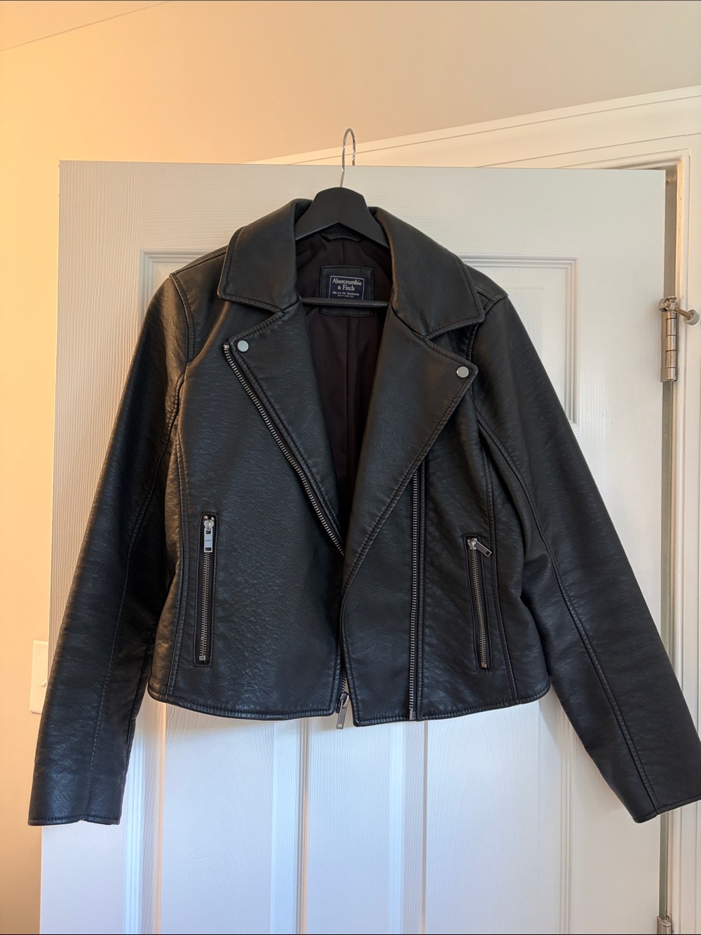 Classic Black Faux Leather Moto Jacket - Anonymous Brand